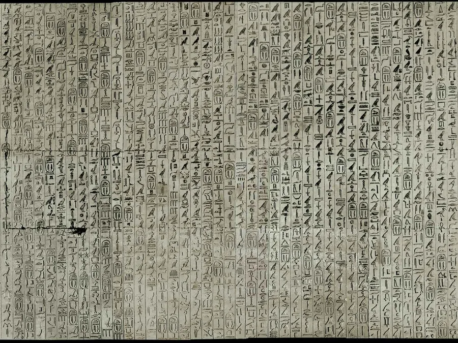 Hieroglyphic Pyramid Texts inscription plate for utterances in the 260 to 272 range.