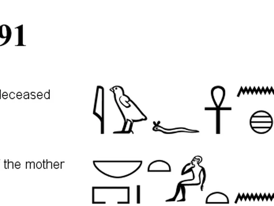 Black and white hieroglyphic rendering of the Book of the Dead papyrus of Iuefankh.