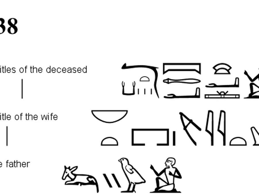 Black and white hieroglyphic rendering of the Book of the Dead papyrus of Kha.