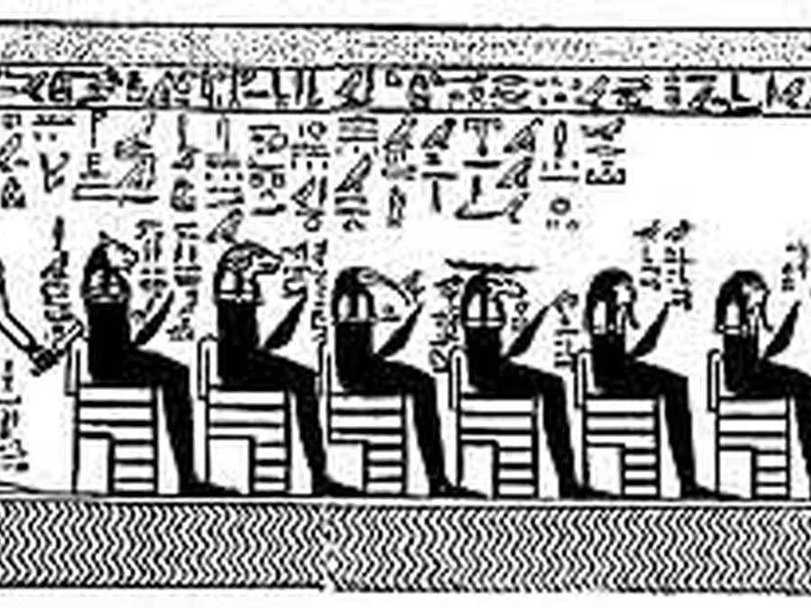 Book Am-Tuat source plate 02800 with Egyptian underworld imagery and hieroglyphic text.