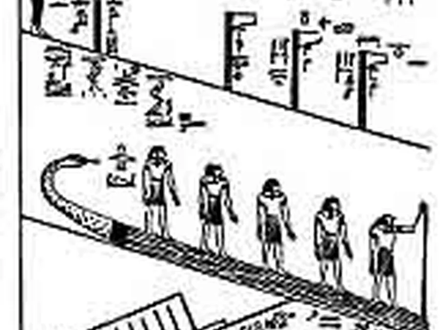 Book Am-Tuat source plate 08700 with Egyptian underworld imagery and hieroglyphic text.