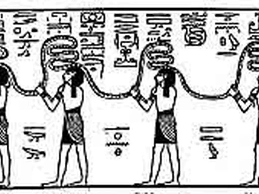 Book Am-Tuat source plate 23500 with Egyptian underworld imagery and hieroglyphic text.